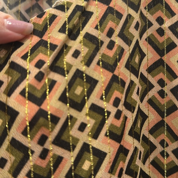 Anthropologie brand-Conditions Apply- geometric patterned dress, gold thread - L - Picture 4 of 5